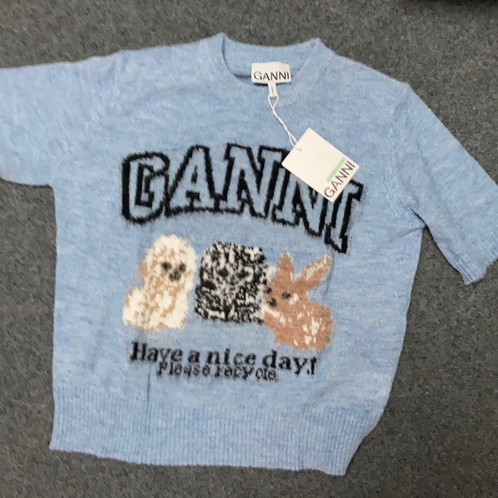 Gianni  sweater Short sleeve Blue top size small